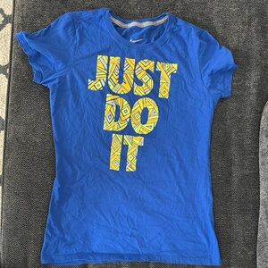 Nike Blue and Yellow Graphic Tee